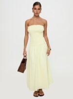 Tinsie Strapless Maxi Dress Yellow - Image 2