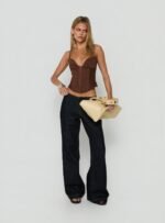 Francee Lace Corset Top Chocolate - Image 2