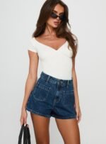 Take My Breath Denim Shorts Blue - Image 2