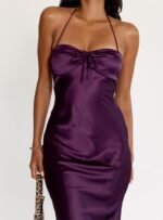 Fireproof Halter Maxi Dress Plum - Image 2