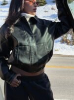 Jaxton Faux Leather Jacket Black - Image 11