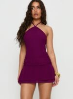 Kylianne Arrowneck Playsuit Plum - Image 7