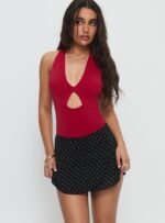 Sonsie Mini Skirt Black / White Polka - Image 2