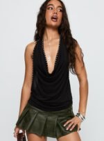 Khoda Studded Halter Top Black - Image 2