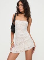 Hailees Lace Strapless Mini Dress White - Image 4