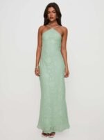 Zoelle Halter Maxi Dress Sage - Image 2