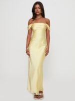 Azura Off The Shoulder Maxi Dress Yellow - Image 2