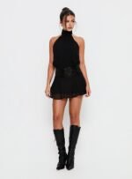 Zenayda Drop Waist Sequin Mini Dress Black - Image 3