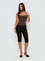Jazzy Strapless Corset Top Chocolate - Image 3