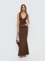 Zespri Jersey Maxi Skirt Brown - Image 2
