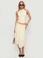 Scenic Route Asymmetrical Midi Skirt Yellow - Image 2