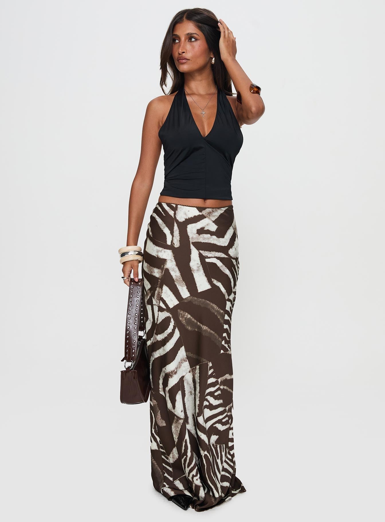 1-modelinfo-selina-us2_ad43abe0-bb52-4de1-9513-4a6e5d6fb1f6-1 Rowana Maxi Skirt Multi - Image 1