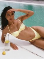 Sadley High Cut Shine Bikini Bottoms Lemon - Image 2