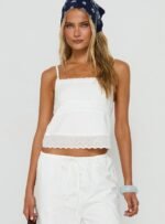 Sakai Broderie Detail Top White - Image 2