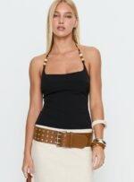 Cherise Bead Detail Top Black - Image 2