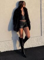 Super Trouper Faux Fur Jacket Black - Image 15