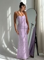 Love From Portofino Corset Maxi Dress Lilac - Image 11