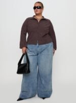Anni Pinstripe Shirt Brown Curve - Image 3