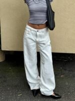 Top Model Low Rise Straight Leg Jeans Porcelain - Image 9