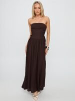 So Far So Good Maxi Dress Chocolate - Image 2