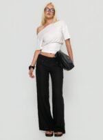Ashlinn Off Shoulder Drapey Top White - Image 3