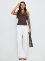 Sabryna Low Rise Straight Leg Jeans White - Image 3