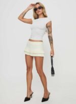 Deei Double Ruffle Mini Skort Soft Lemon - Image 7