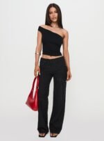 Socialista Pinstripe Trousers Black - Image 3
