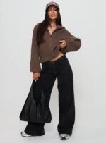 Hertford Zip Through Knit Jumper Brown - Image 3