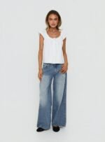Johnni Floral Printed Low Rise Jeans Mid Wash - Image 3