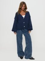 Yasmyn Knit Cardigan Royal Blue - Image 2