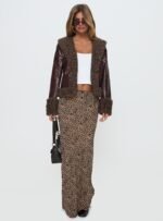 Found A Reason Faux Leather Jacket Brown - Image 2