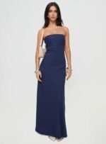 Yahir Strapless Maxi Dress Navy - Image 2