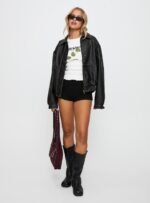 Jaxton Faux Leather Jacket Black - Image 3