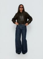 Paltrow Mid Rise Wide Leg Cargo Jeans Dark Blue Wash - Image 3