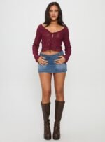 Darbi Denim Mini Skort Mid Blue - Image 3