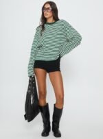 Bloom Long Sleeve Top Moss Stripe - Image 3