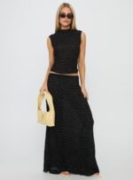 Ford Maxi Skirt Onyx Polka Dot - Image 4