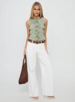 Serenitia Mid Rise Relaxed Jeans White Wash - Image 3