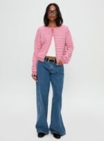 Heavenly Dream Cardigan Pink Stripe - Image 3
