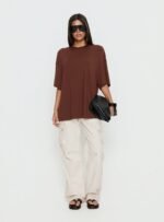 Kieryn Oversized Top Chocolate - Image 2