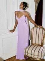 Jadira Scarf Maxi Dress Purple - Image 2