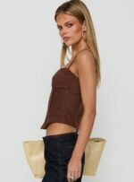 Francee Lace Corset Top Chocolate - Image 3