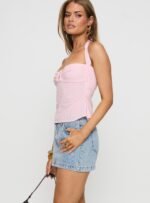 Nickei Denim Mini Skirt Light Wash Tall - Image 4