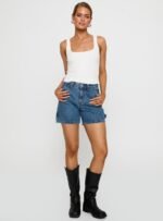 Lou Carpenter Denim Shorts Mid Wash - Image 3
