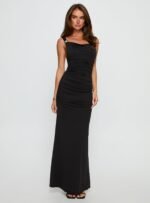 Yakira Halter Cut Out Maxi Dress Black - Image 3