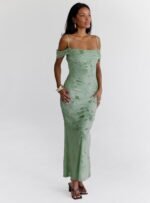 Green Gables Burnout Maxi Dress Sage - Image 2