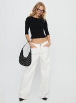 Top Model Low Rise Straight Leg Jeans Porcelain - Image 3