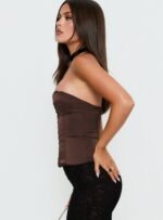 Jazzy Strapless Corset Top Chocolate - Image 4