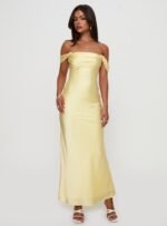 Azura Off The Shoulder Maxi Dress Yellow - Image 3